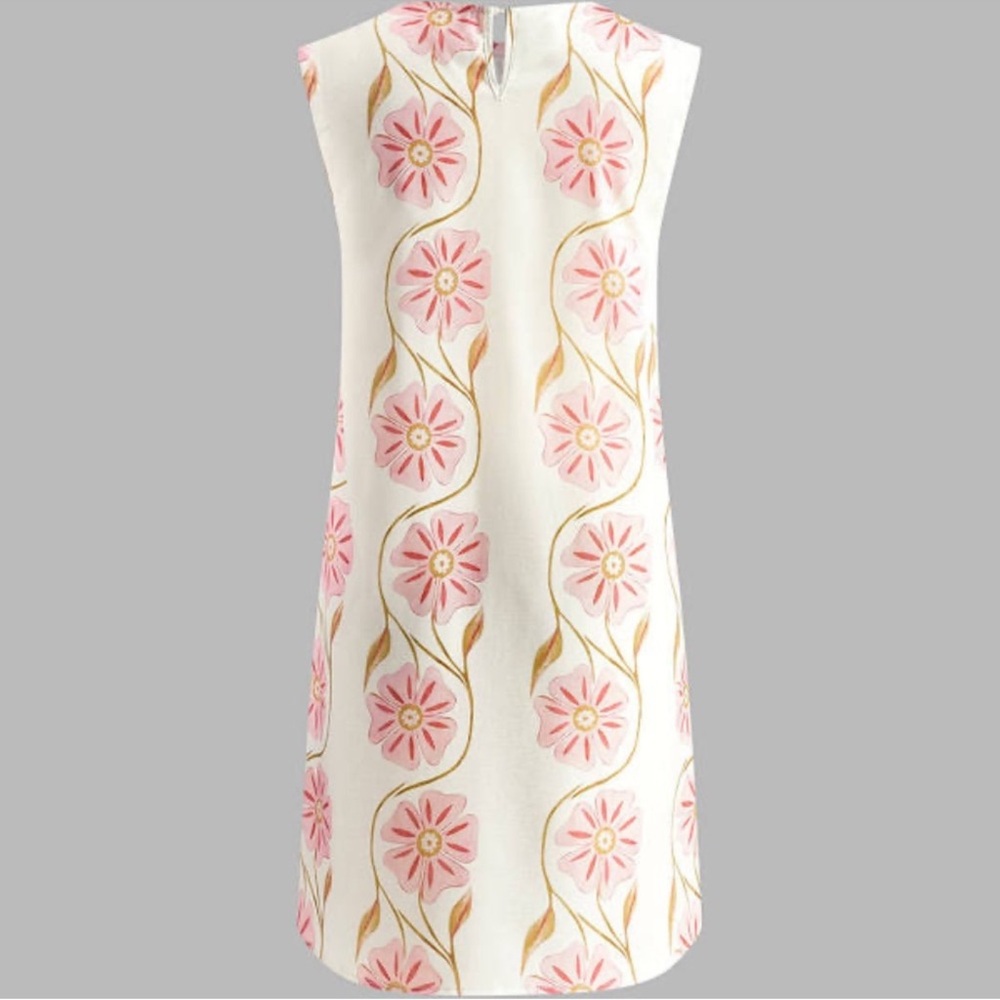 Romantic Pink Floral Sleeveless Shift Dress – Size Small - Picture 4 of 5